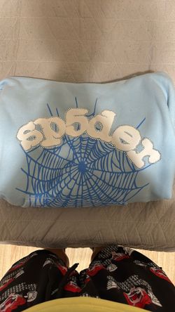 Sp5der Hoodie Blue W gems