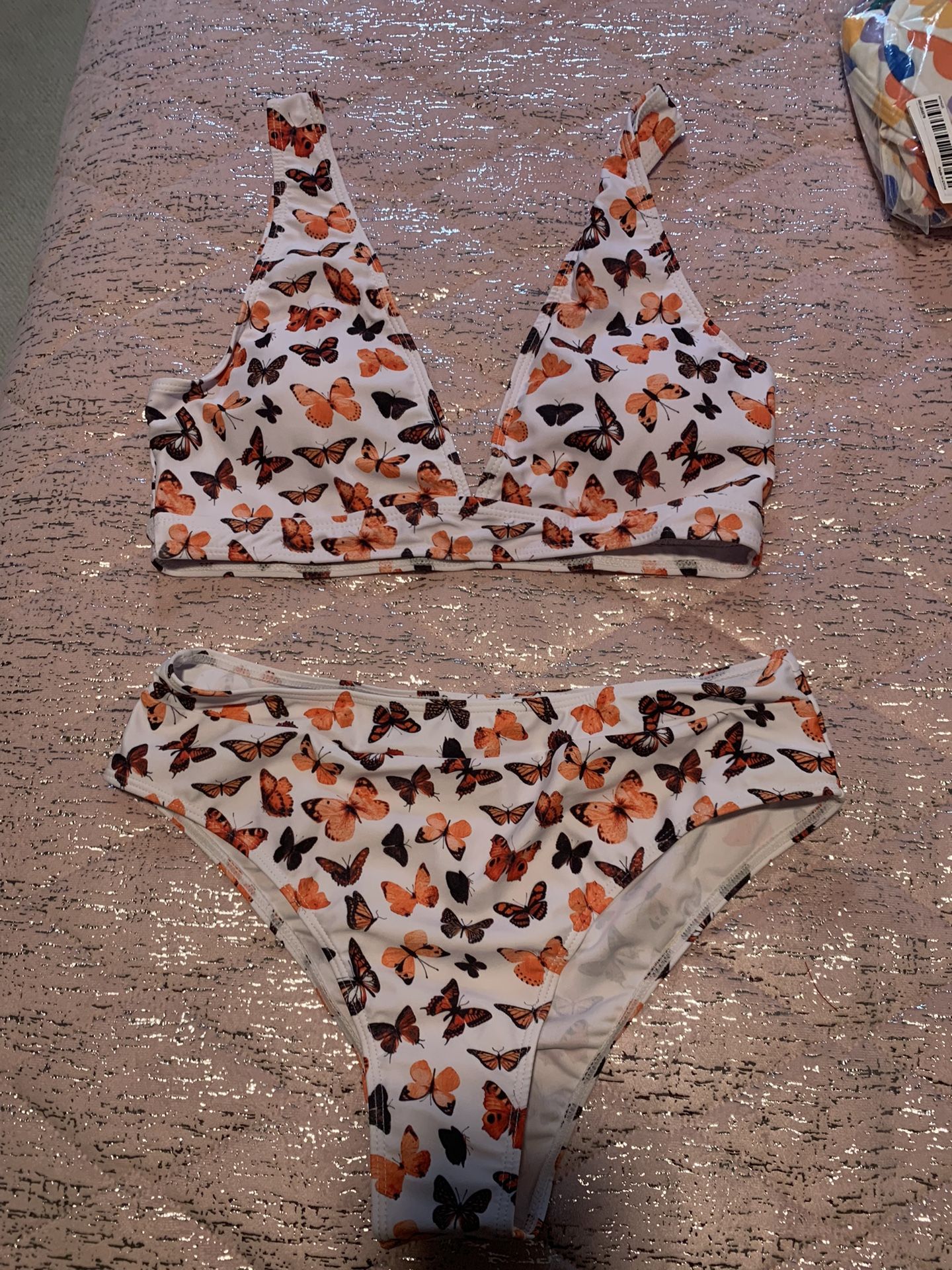 Womens Large Butterfly Swimsuit Bikini Set