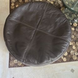 Large Italian Leather Ottoman