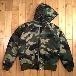 Bape Undefeated Woodland Camo Shark Down Jacket