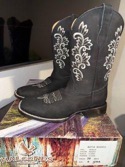 Halcones Black Cowboy Boots Size 9
