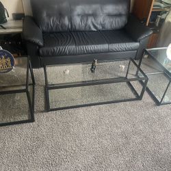 Glass Coffee Table With End Tables