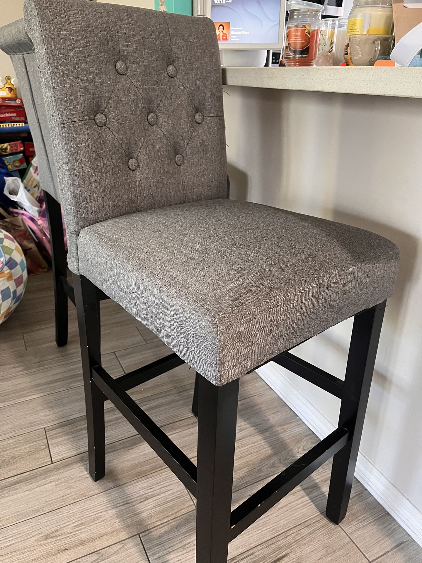 Set Of Bar Stool Chairs - Grey
