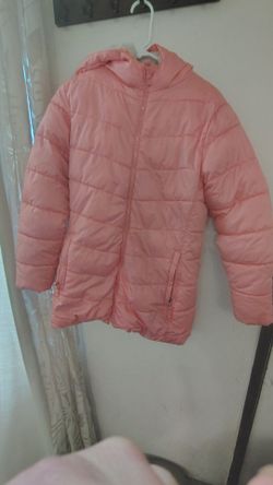 Girls Pink Puffer Jacket with Hood