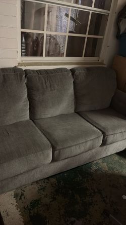 Gray Fabric 3-Seat Sofa