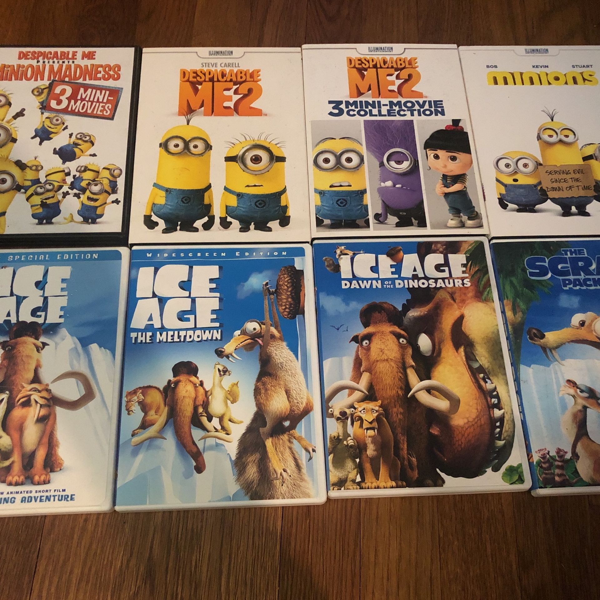 Various Children' Movies (Ice Age & Despicable Me)