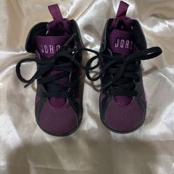 Nike Air Jordan 7 Retro Size 6C Toddler Shoes Black Fuschia Mulberry