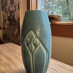 Rookwood 1924 Aqua Deco Vase