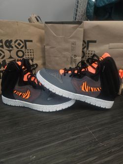 Nike Hightop orange/black/gray basketball shoes (size8.5) used without box $40