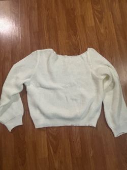 White off the shoulder sweater top