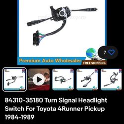 Turn Signal Headlight
Switch For Toyota 4Runner Pickup
