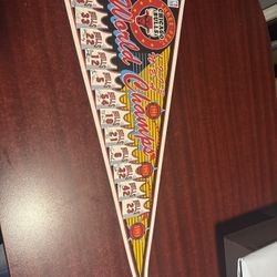 Vintage Chicago Bulls 1993 NBA WORLD CHAMPS  3-Peat Pennant Official License