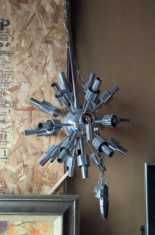 Vintage Mid Century Sputnik Chrome Chandalier Celing Lamp
