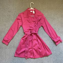 No Boundaries Pink Junior’s Trench Coat Size Small (3/5) Women’s Clothing