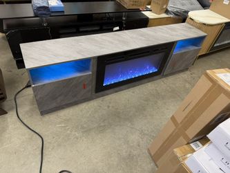 New,80”TV stand With Fireplace 