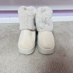 faux fur platform boots