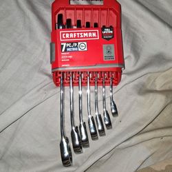 Craftsman 7 PC Ratcheting Wrench Set Metric