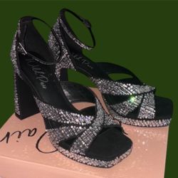 Wild Pair Heels - Black & Rhinestone Size 10