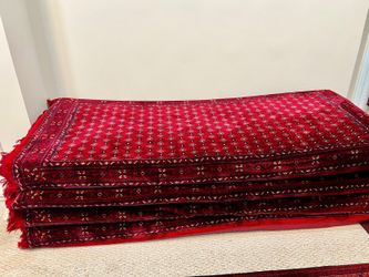 4 Red Afghan Toshak Mattresses with Foam & Covers