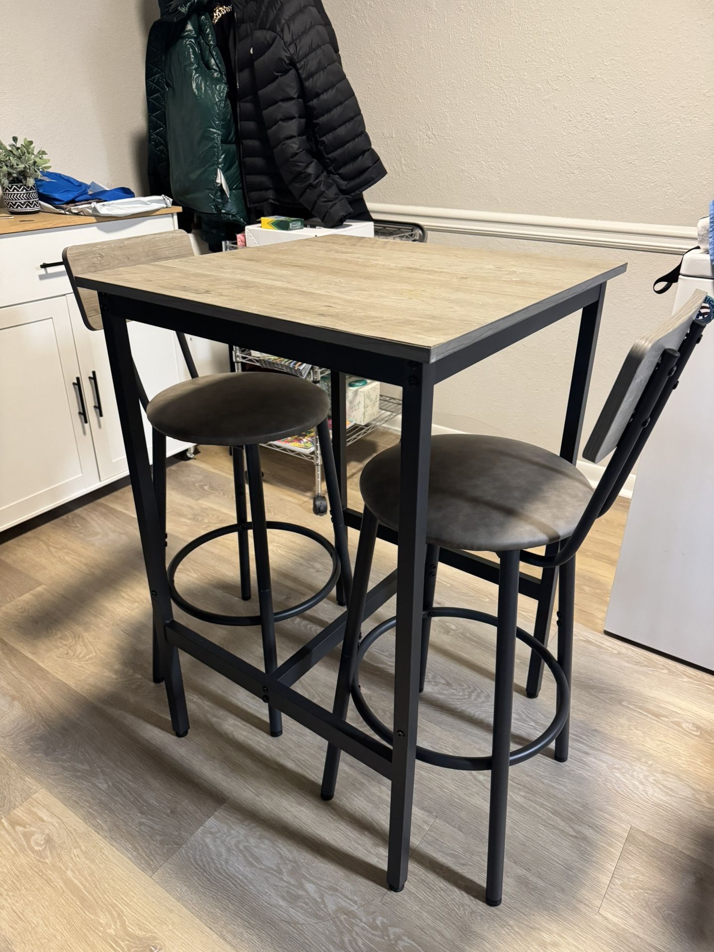 Grey Bistro Table With chairs 