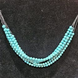 Statement 5-Strand Natural Turquoise Beaded Choker (13")