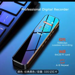 32GB Voice Recorder Cappsu Digital Voice Recorder - MP3 Music Player, Portable Audio Recording Device with Playback, Compact with Line Input, TF Expan
