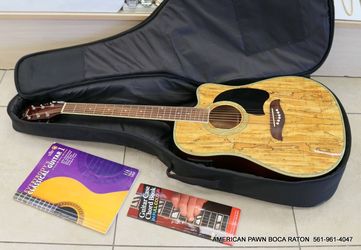 Oscar Schmidt Dreadnought Acoustic Electric Guitar Spalted Maple OG2CESM Bag books