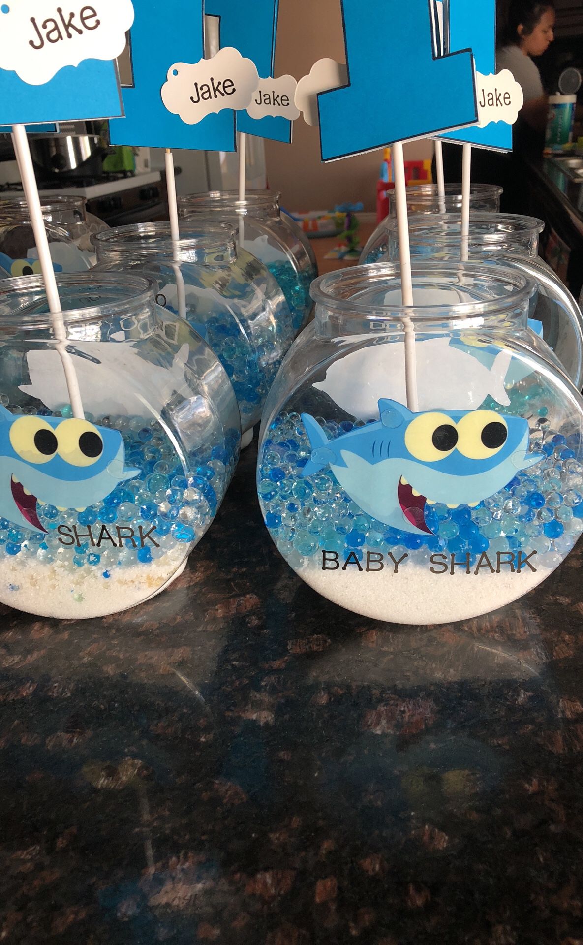 plastic fish tank BABY SHARK centerpieces for Sale in Ontario, CA