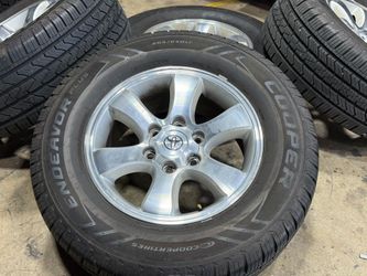 FREE DELIVERY TOYOTA 4RUNNER SPORT 17" WHEELS STOCK OEM RIMS TACOMA Cooper Tires 265/65/17 90%