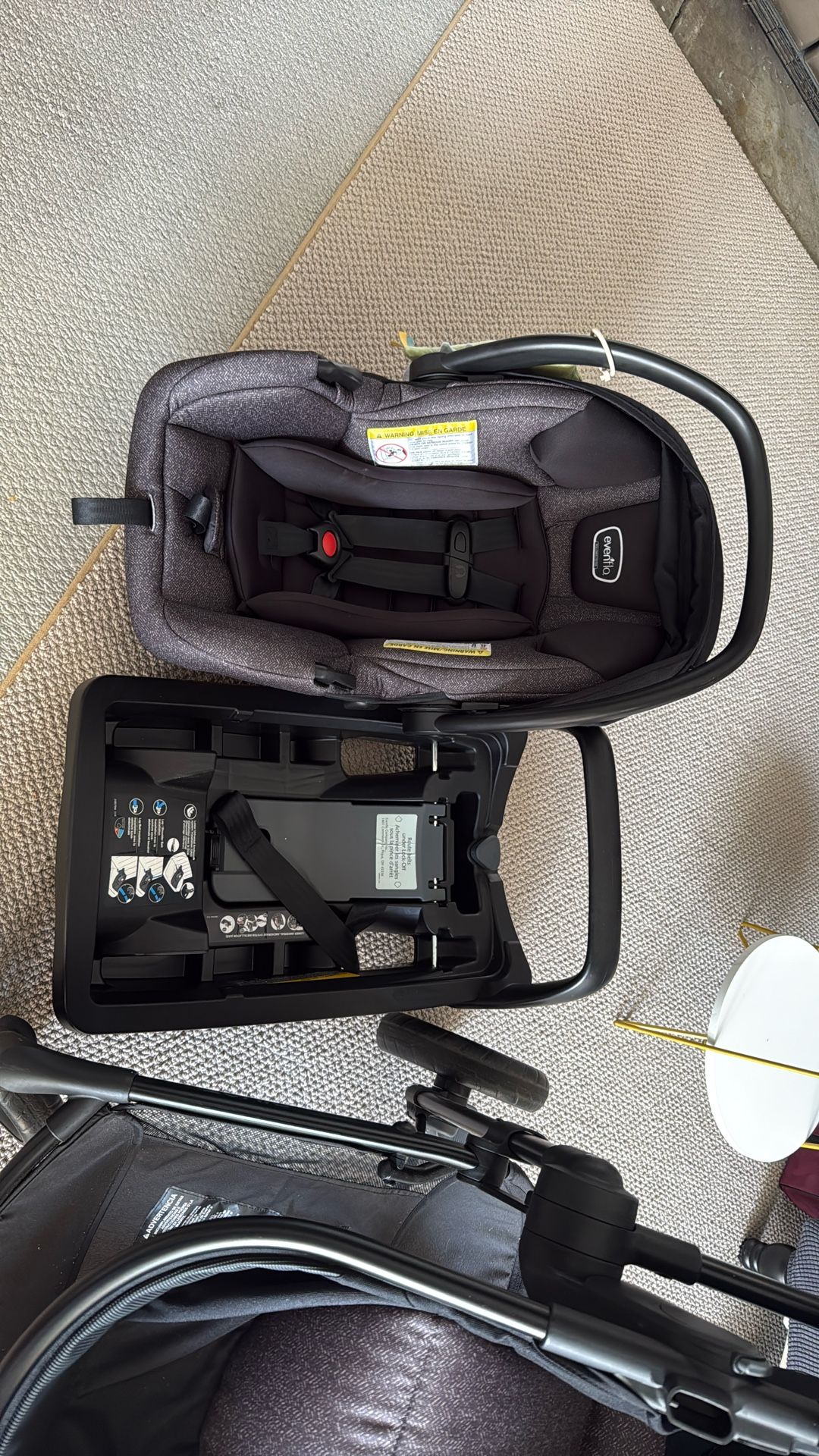 Evenflo Pivot Modular Travel System With LiteMax Infant Car Seat With Anti-rebound Bar