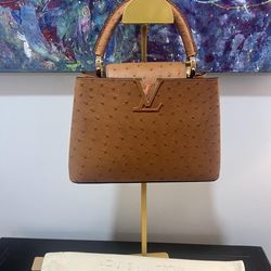 Louis Vuitton Ostrich Alma BB 2 Way Bag 