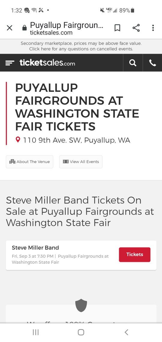 Steve Miller Band SEPT 3RD 7:30PM PUYALLUP FAIR