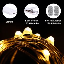 Brizled 9Pack Battery Fairy Lights, 7.2ft 20 LED Fairy String Lights LED String Lights Silver Wire Lights Waterproof Starry Lights for Mothers Day, Be