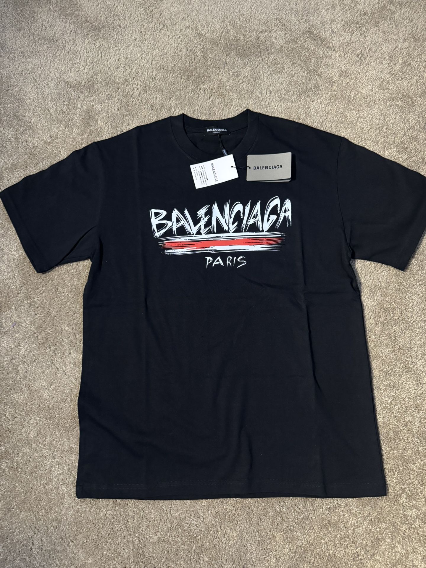 Black Balenciaga Paris Tee