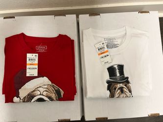 (2) - Club Room - Bulldog - Long sleeve - T-Shirts - (New)