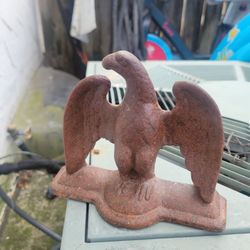 Antique Brown Cast Iron Eagle Roof Finial Salvage Wall Mount Decor Accent