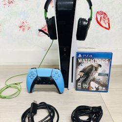 Sony PlayStation 5 - 825GB , Bonus 1 Game And 1 Head Set ( Used  )