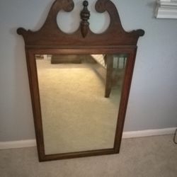 Very Heavy, Solid Wood Vintage Mirror 