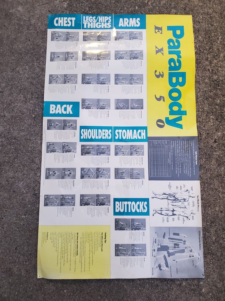 exercise chart parabody 350 parts