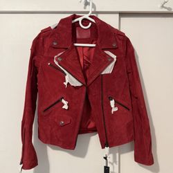 Silent New York Suede Moto Jacket – Burgundy – NEW With Tags Size XS