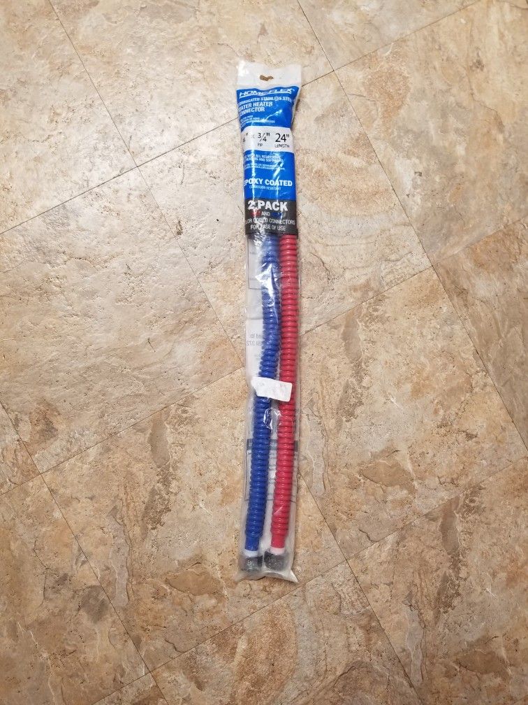 HOME-FLEX 3/4 in. FIP x 3/4 in. FIP 24 in. Stainless Steel Corrugated Water Heater Connector (2-Piece)