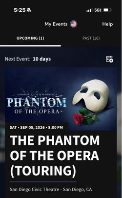 Phantom of the opera tickets