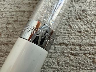Swarovski Crystalline White Ballpoint Pen Crystal Filled Barrel w/ Velvet Pouch