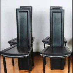 1980’s Circa Vintage Italian, Leather Dining Chairs! 