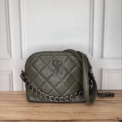Steve Madden Faux Leather Quilted Crossbody Bag with Chain