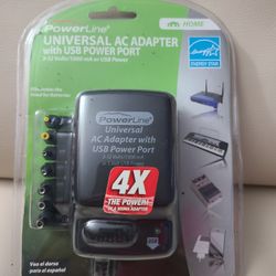 Universal AC Adapter With USB Power Port