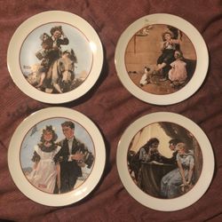4 Norman Rockwell Plates