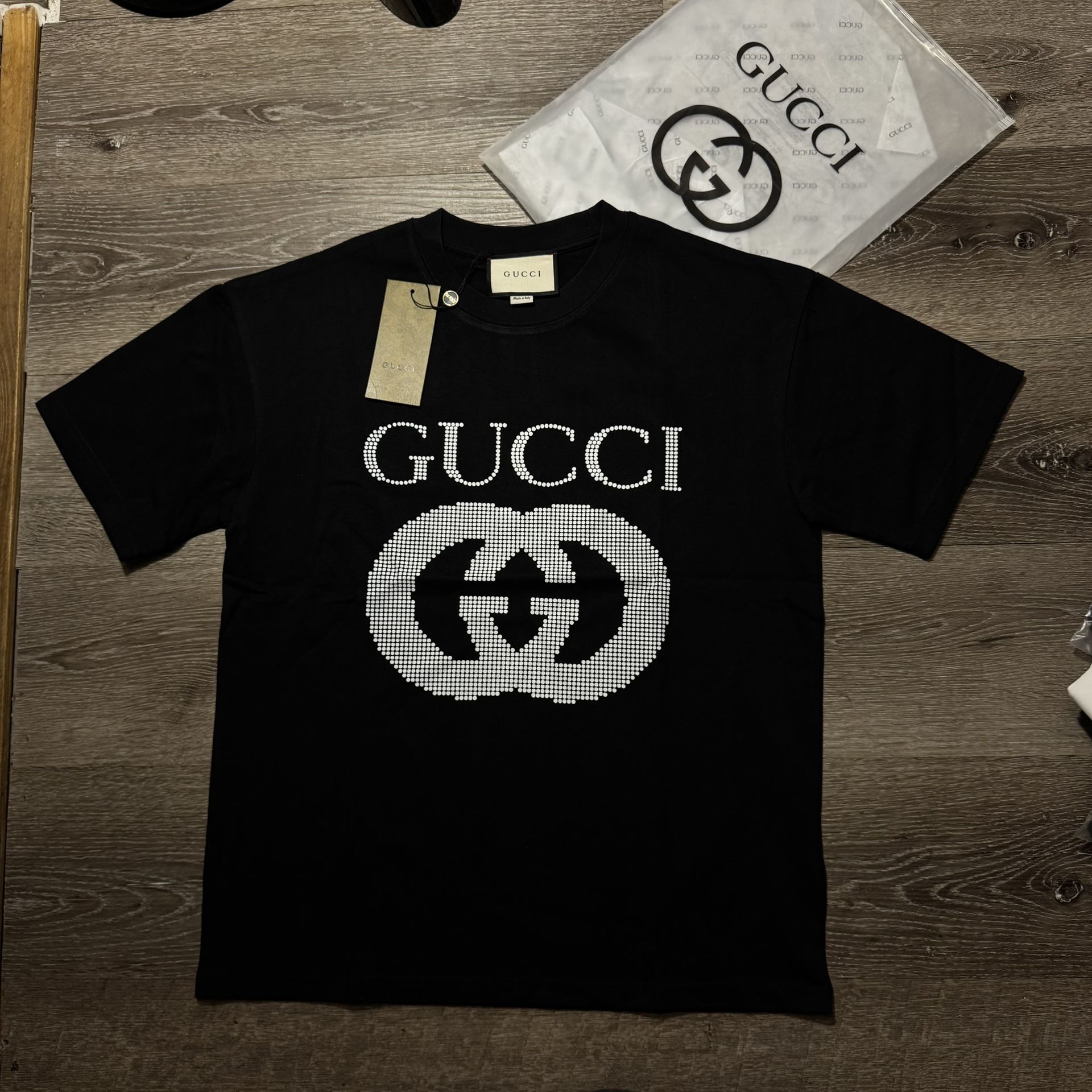 Gucci Black White GG Logo Shirt Size M