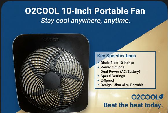 Dual powered Fan for portable cooling