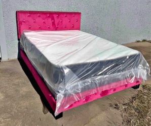 NEW QUEEN BED WITH MATTRESS AND FREE DELIVERY